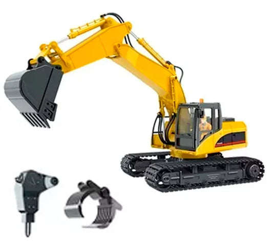 RC-PRO 1/14 SCALE RC EXCAVATOR 2.4G 15CH w/DIE CAST BUCKET (+DRILL+GRIPPER) (1535-1)