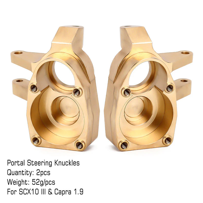 INJORA Heavy Duty Brass Portal Steering Knuckle(A)for Axial SCX10 III Capra 1.9 (52g/pcs) INJORA