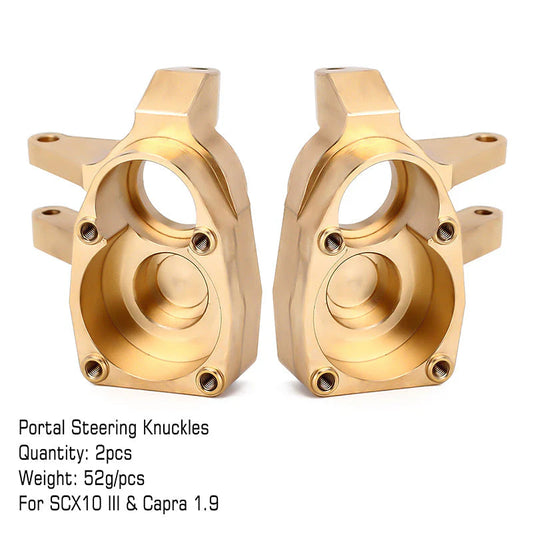 INJORA Heavy Duty Brass Portal Steering Knuckle(A)for Axial SCX10 III Capra 1.9 (52g/pcs) INJORA