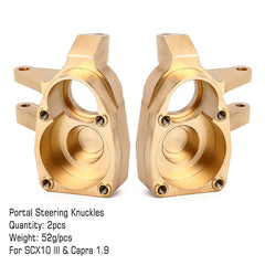 INJORA Heavy Duty Brass Portal Steering Knuckle(A)for Axial SCX10 III Capra 1.9 (52g/pcs) INJORA