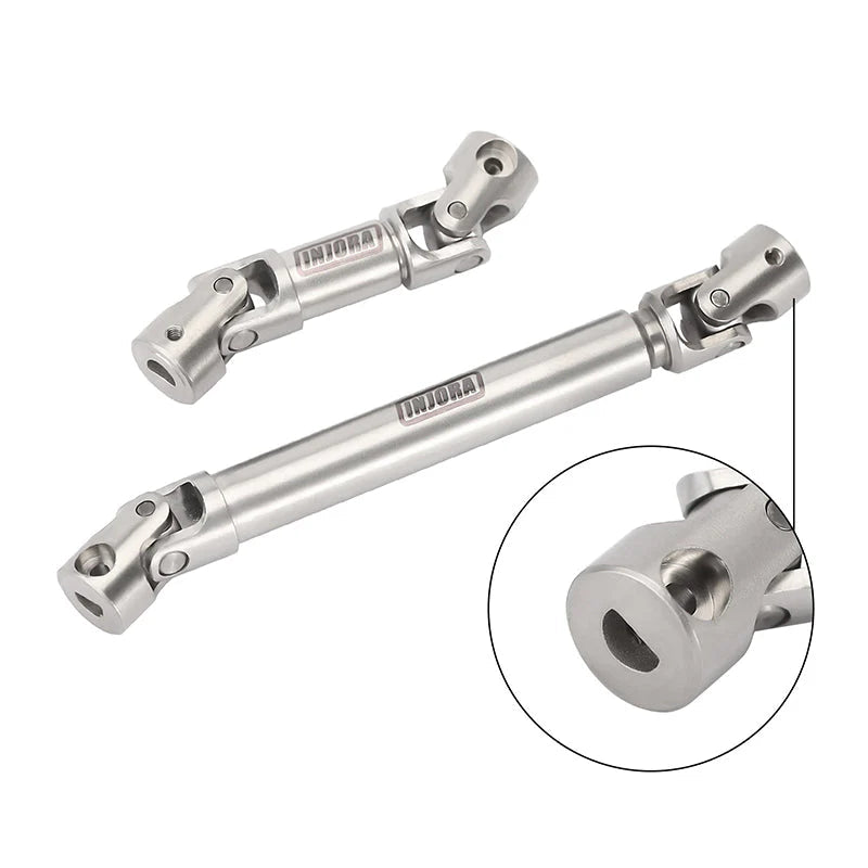 INJORA: Stainless Steel Drive Shafts with D Shaped Hole for SCX24 C10 JLU Bronco Base Camp INJORA