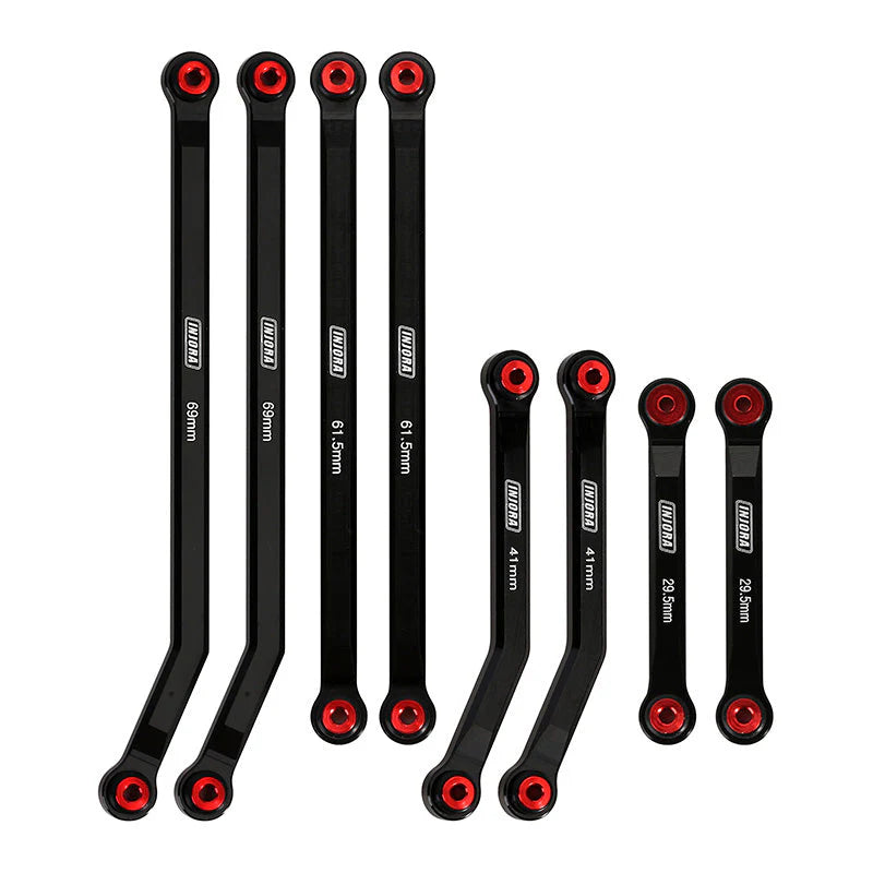 INJORA 8PCS Aluminum High Clearance 4 Links Set for Axial SCX24 Deadbolt Betty (SCX24-72RD) INJORA