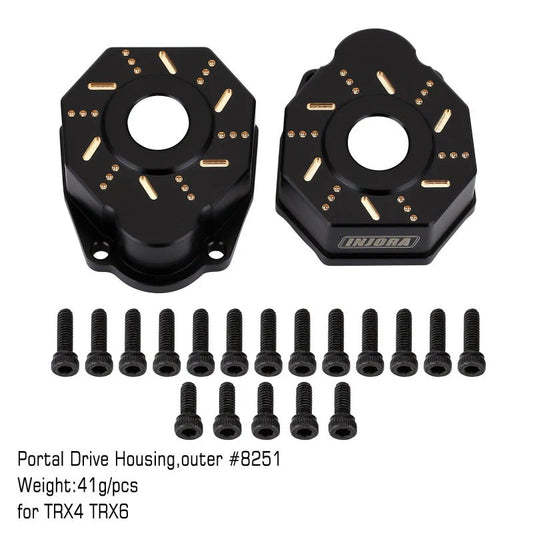 INJORA 49g/pcs Black Brass Outer Portal Drive Housing #8251 for TRX-4 TRX-6
