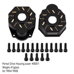 INJORA 49g/pcs Black Brass Outer Portal Drive Housing #8251 for TRX-4 TRX-6