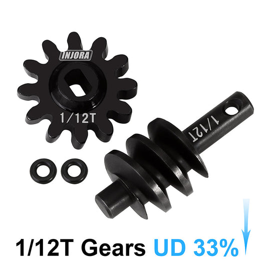 INJORA Overdrive Underdrive Gears For SCX24 AX24 1/12T (Underdrive 33%) INJORA