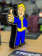 Fallout Vault Boy 3D Printed LED Lighted Sign Friendly Hobbies