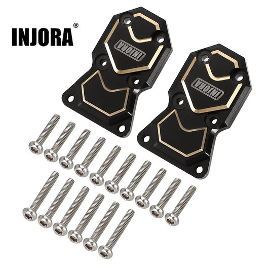 INJORA 2pcs 10g/pcs Black Brass Diff Covers for Axial SCX24 AX24 (SCX24-93BK) INJORA