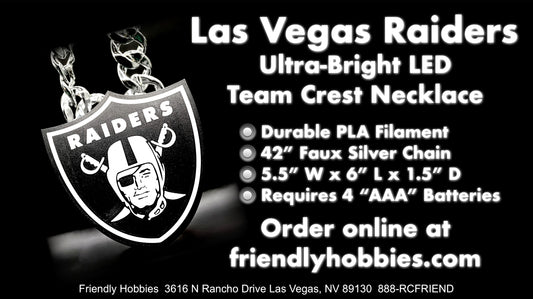 Las Vegas Raiders Ultra -Bright Led Emblem Necklace