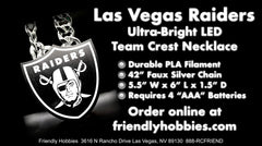 Las Vegas Raiders Ultra -Bright Led Emblem Necklace