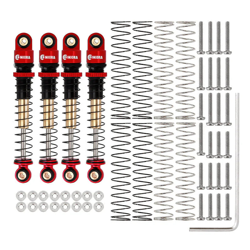 INJORA 43mm Aluminum Threaded Double Barrel Shocks Dampers for Axial SCX24 INJORA