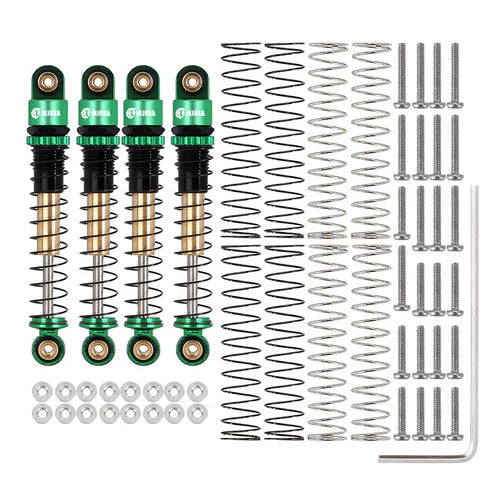 INJORA 43mm Aluminum Threaded Double Barrel Shocks Dampers for Axial SCX24 INJORA