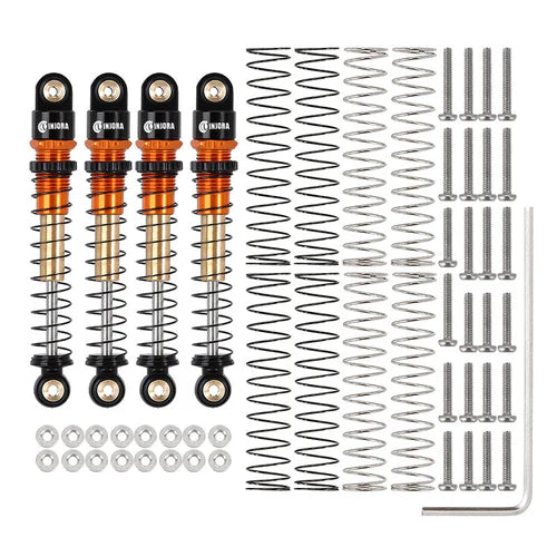 INJORA 43mm Aluminum Threaded Double Barrel Shocks Dampers for Axial SCX24 INJORA