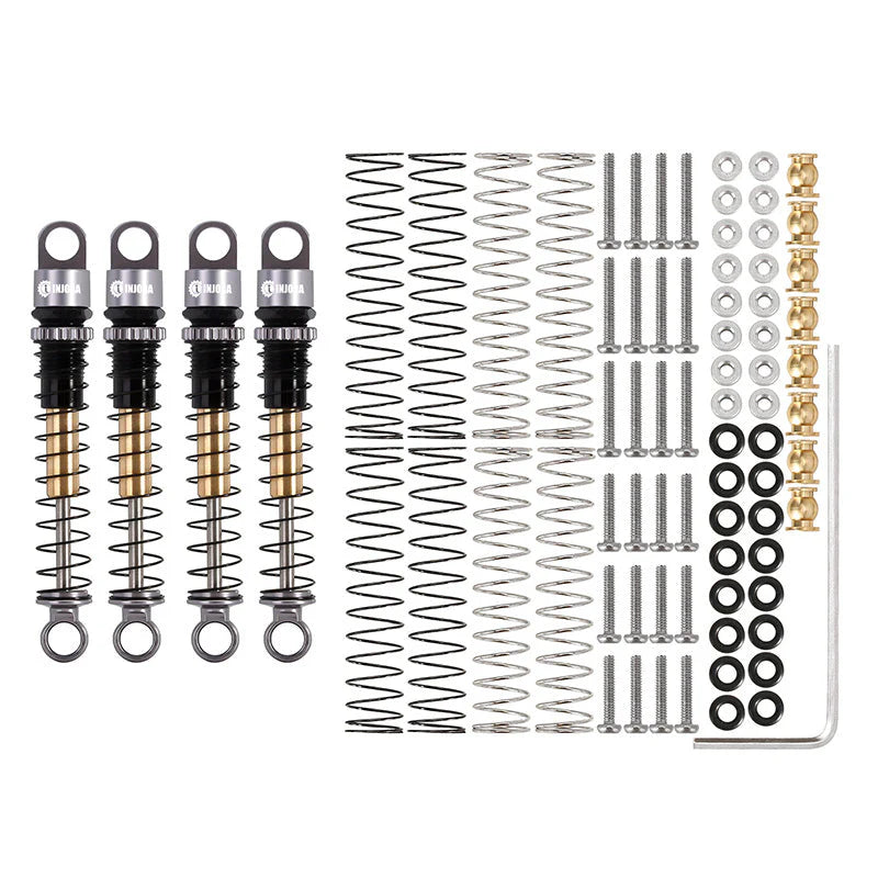 INJORA 43mm Aluminum Threaded Double Barrel Shocks Dampers for Axial SCX24 INJORA