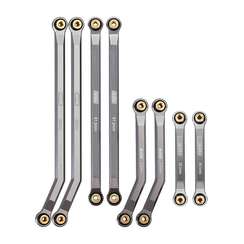 INJORA 8PCS Aluminum High Clearance 4 Links Set for Axial SCX24 Deadbolt Betty (SCX24-72RD) INJORA