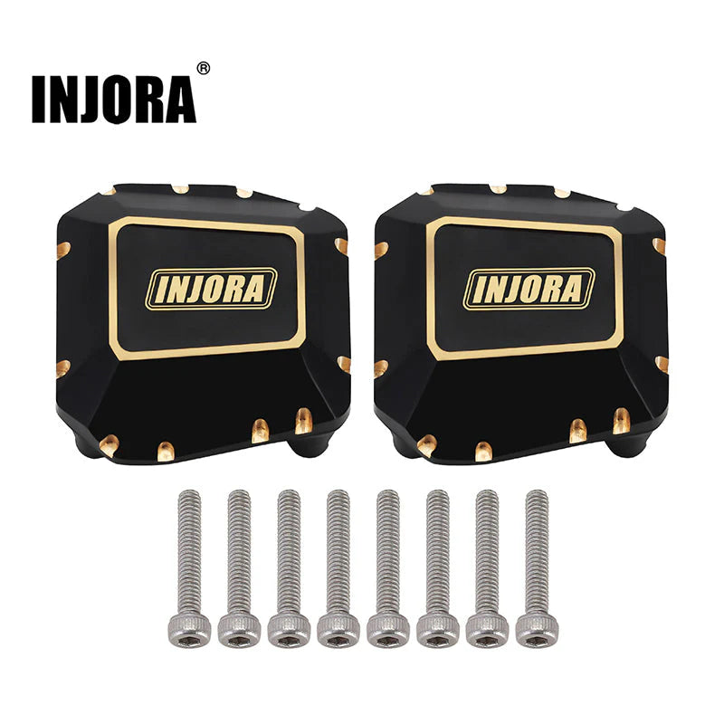 INJORA 2pcs (38g) Black Brass Diff Covers for 1/10 SCX10 PRO & SCX10 III AR45 INJORA