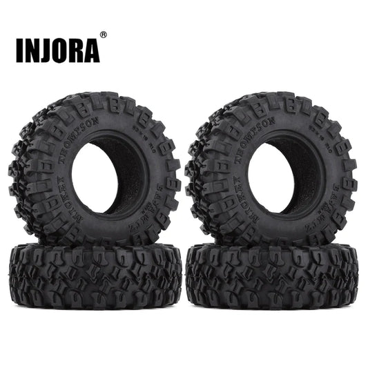 INJORA 1.0" 52*17mm All Terrain Soft Rubber Tires for 1/24 RC Crawlers (4) (T2420)