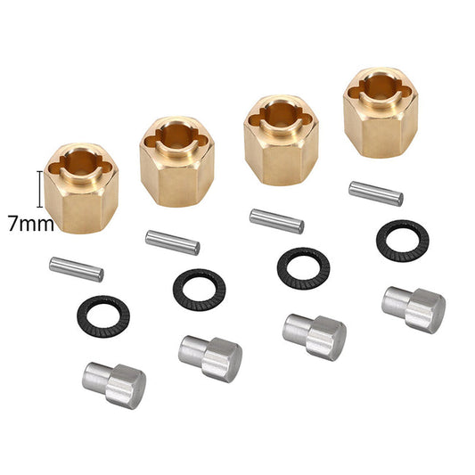 INJORA 4PCS 10mm Brass Wheel Hex Hub Extenders For 1/18 TRX4M (4M-02)
