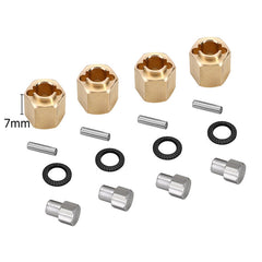 INJORA 4PCS 5/6/7/10mm Brass Wheel Hex Hub Extenders For 1/18 TRX4M (4M-02)