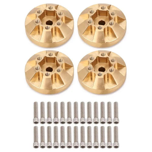 INJORA 12mm 55g/pcs Heavy Brass Wheel Hex Hubs for 1.9" 2.2" Wheel Rims INJORA