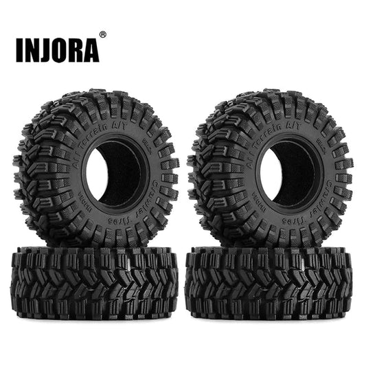 INJORA King Trekker 1.0" 58*24mm S5 All Terrain Tires for 1/18 1/24 RC Crawlers (4) (T1017) INJORA