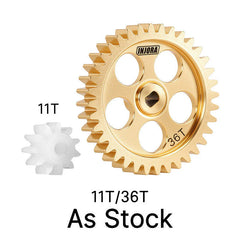 INJORA Brass Transmission Main Gear with Plastic Motor Pinion for Losi Micro-B Micro-T (LOS-24AS) INJORA