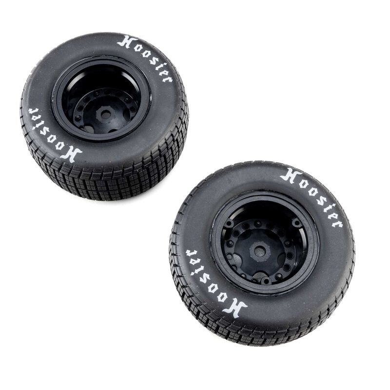 Losi Hoosier Tires, Soft, Mounted, Black, Left/Right (2): 22S DLM Horizon Hobby