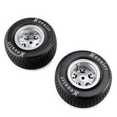 Losi Hoosier Tires, Medium, Mounted, Satin Aluminum, Left/Right (2): 22S DLM Horizon Hobby