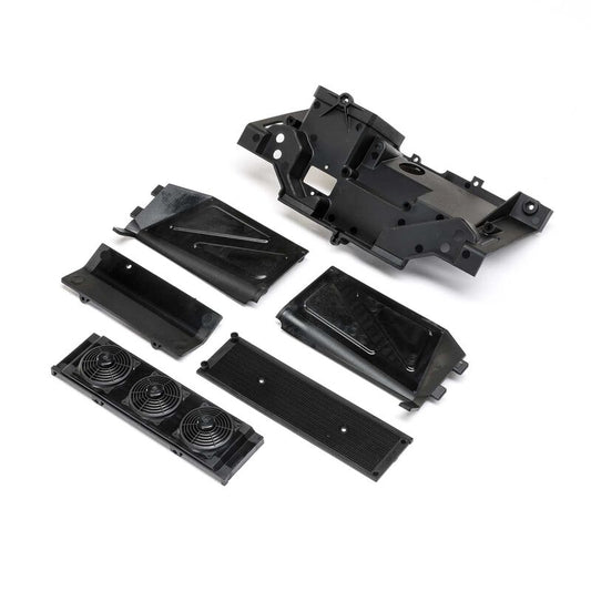 LOSI 1/1 In Stock Rear Bulkhead, Fan Panel & Mud Guard: 1/10 Baja Rey 2.0 (LOS231109)