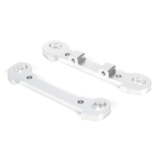 Losi Rear Hinge Pin Braces, Aluminum, Silver (2): MTXL (LOS254029)