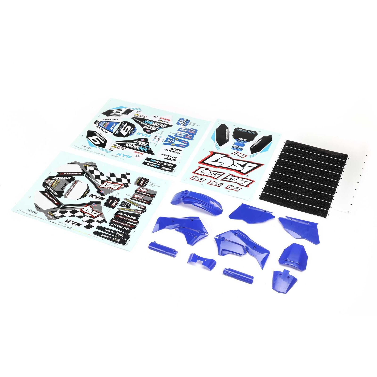 LOSI Blue Plastics with Wraps: Promoto-MX (LOS260001) Horizon Hobby