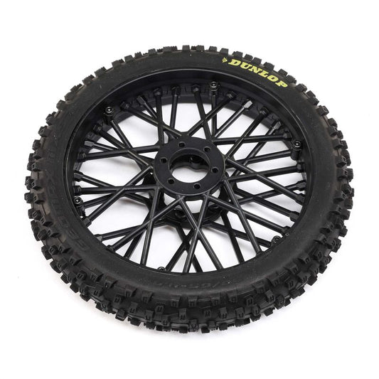 LOSI Dunlop MX53 Front Tire Mounted, Black: Promoto-MX (LOS46004)