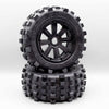 MadMax Assembled Giant Grip BELTED Tire/Wheel set for HPI Baja 5T/5SC, Losi 5ive/DBXL, Kraken Vekta.5 - Belted