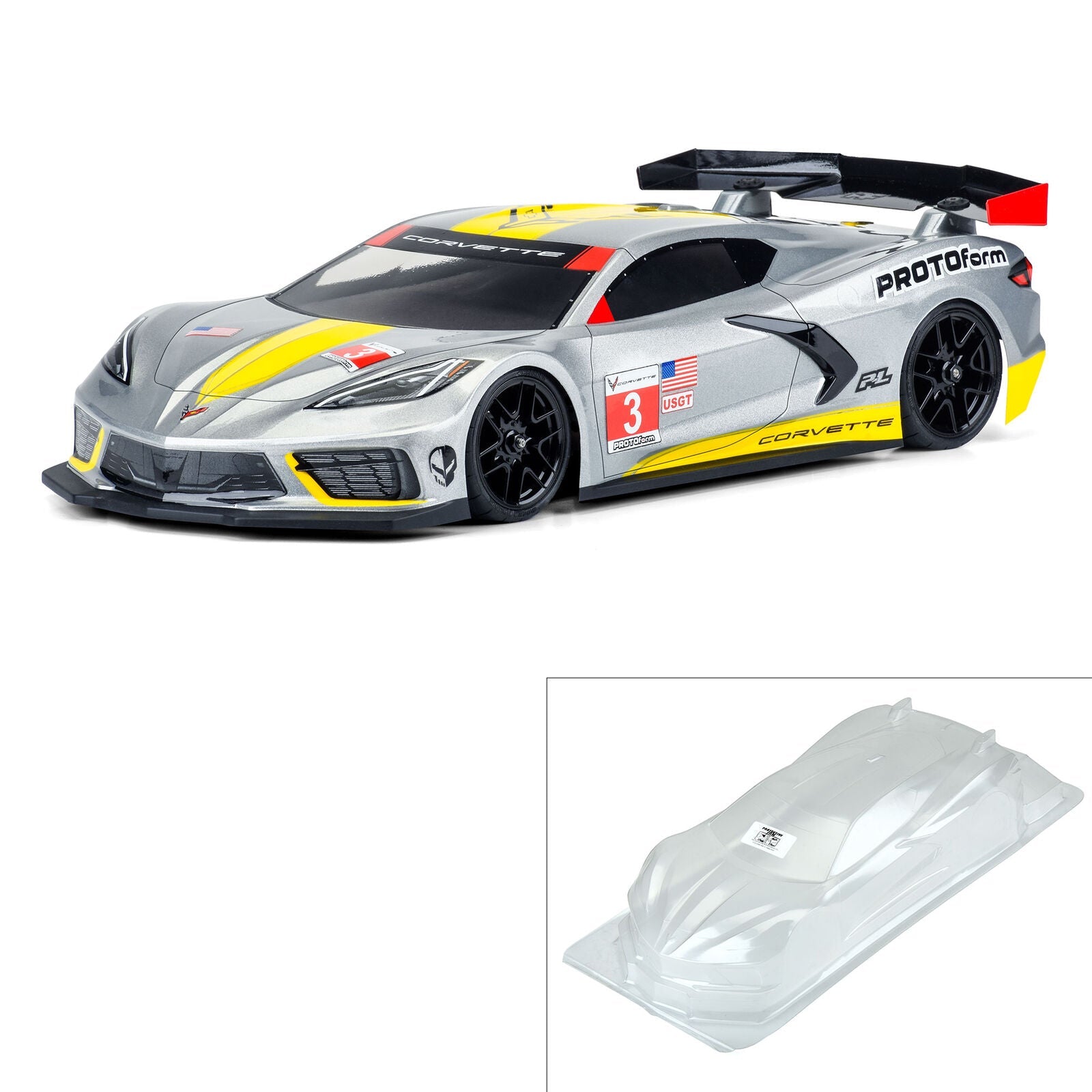 PROTOform 1/10 Chevrolet Corvette C8 Clear Body: 190mm Touring Car Friendly Hobbies