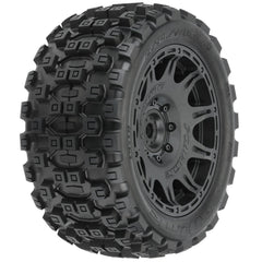 Pro-Line Racing 1/6 Badlands MX57 Front/Rear 5.7” Tires Mounted on Raid 8x48 Removable 24mm Hex Wheels (2): Black Horizon Hobby