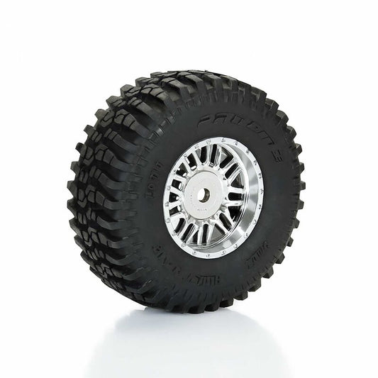 Proline Flat Iron Front/Rear Tires Mounted 12mm Hex Chrome Diablo (4): TYPHON GROM