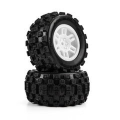 Pro-Line Racing 1/16 Badlands MX Front/Rear MT Tires Mounted 12mm White Split Six (2): ARRMA MINI KRATON(PRO1030113) Friendly Hobbies
