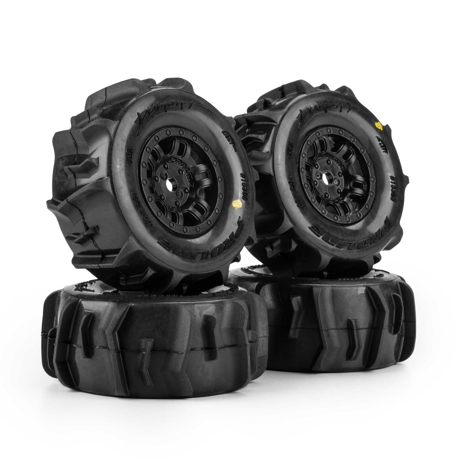 Pro-Line Racing 1/16 Dumont Front/Rear Paddle Tires Mounted 12mm Black Split Six (4): ARRMA MOJAVE GROM (PRO1030911) Friendly Hobbies