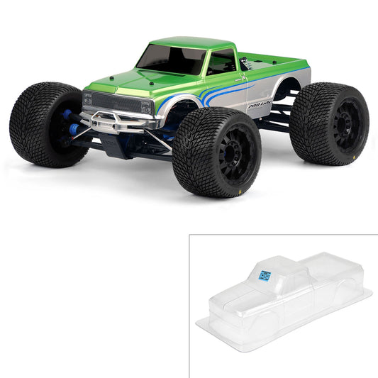 Pro-Line  1/8 1972 Chevy C-10 Long Bed Clear Body: Monster Truck (PRO322700)