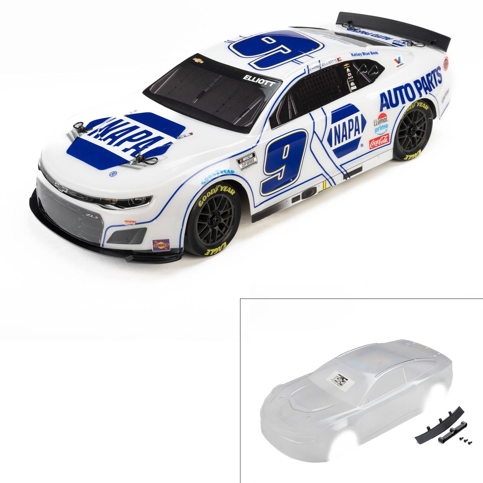 Pro-Line Racing Limited Edition 1/12 Chase Elliott #9 NAPA DIY Clear 2025 Body: Losi NASCAR Horizon Hobby