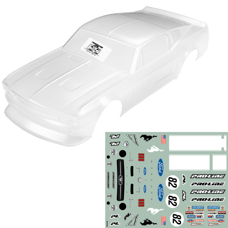 Pro-Line Racing 1/12 Pre-Cut 1968 Ford Mustang Clear VTA Body: Losi NASCAR® Race Car Horizon Hobby