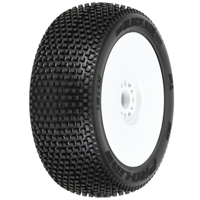 Pro-Line: 1/8 Blockade S3 Front/Rear Buggy Tires Mounted 17mm White (2) (PRO9039233) Horizon Hobby