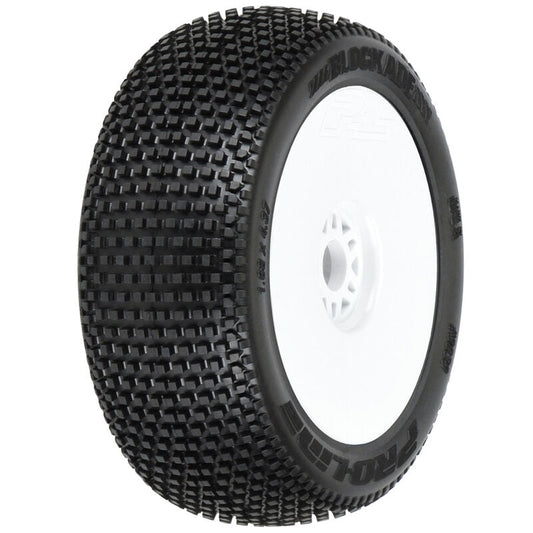 Pro-Line: 1/8 Blockade S3 Front/Rear Buggy Tires Mounted 17mm White (2) (PRO9039233) Horizon Hobby