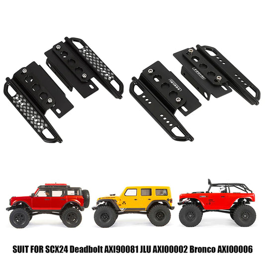 INJORA 2PCS Metal Rock Sliders Side Pedal for Axial SCX24 Jeep Wrangler Deadbolt Bronco (SCX24-80BK)