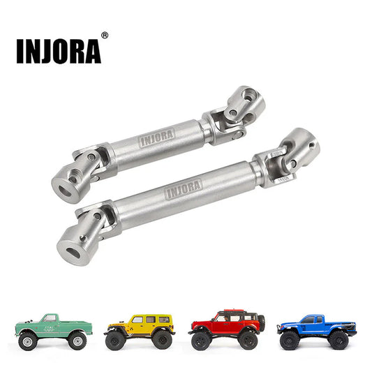 INJORA: Stainless Steel Drive Shafts with D Shaped Hole for SCX24 C10 JLU Bronco Base Camp