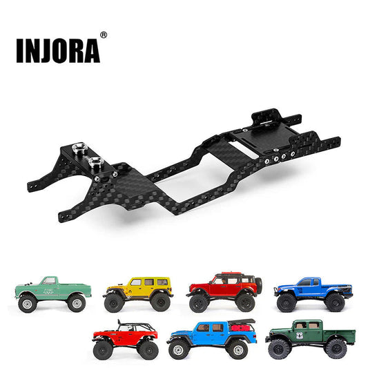 INJORA Universal LCG Carbon Fiber Chassis Frame Kit for 1/24 SCX24 Upgrade INJORA