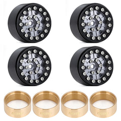 INJORA 1.0" 6-Spokes CNC Aluminum Beadlock Wheel Rims for 1/24 RC Crawlers (4) (W1022)