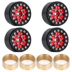 INJORA 1.0" 6-Spokes CNC Aluminum Beadlock Wheel Rims for 1/24 RC Crawlers (4) (W1022)