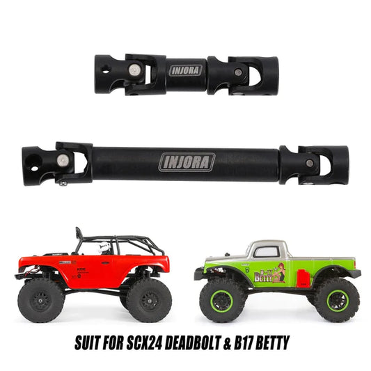 INJORA Steel Front & Rear Center Drive Shafts for Axial SCX24 Deadbolt Betty (SCX24-42)