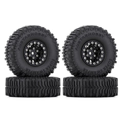 INJORA 1.0" 60*20mm Beadlock CNC Wheel Rims & Mud Tires Set for 1/24 RC Crawlers (4) (W1049-T2430)