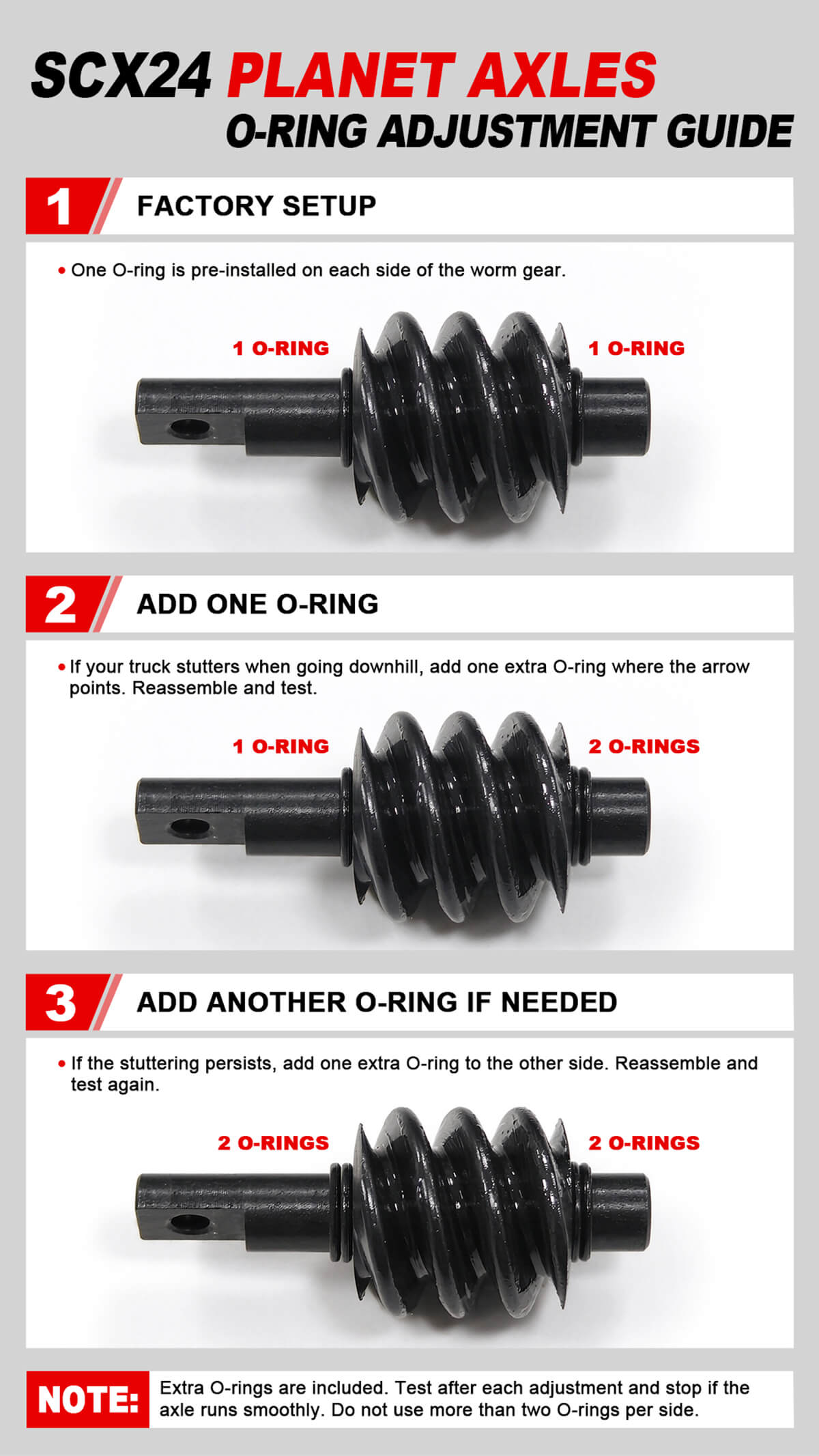 INJORA +4mm Planet Axles With Double Joint Shafts & Brass Steering Knuckles For 1/24 Axial SCX24 INJORA